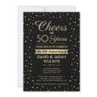 ANY Anniversary Cheers Black & Gold Confetti Party