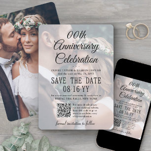ANY Anniversary Party 2 Photo & QR Code Overlay Save The Date