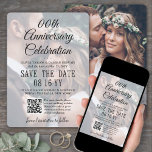 ANY Anniversary Party 2 Photo & QR Code Overlay Save The Date<br><div class="desc">Announce the joyful news of your upcoming anniversary with unique custom photo overlay save the date invitations. The 2 pictures, scannable QR code, and all wording on this invitation template are simple to personalise for any year wedding anniversary. (IMAGE PLACEMENT TIP: An easy way to centre a photo exactly how...</div>