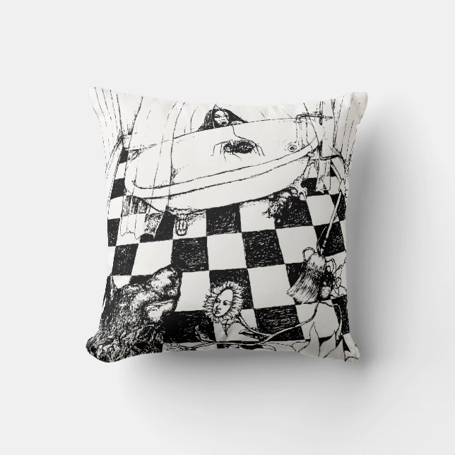 ANY BACKGROUND COLOR! Hiding from the Wolf Pillow (Front)