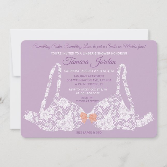 ANY BACKGROUND COLOR Lingerie Invitation (Front)