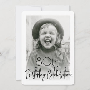 ANY Birthday 2 Photo Chic Stylish Typography Party Invitation