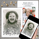 ANY Birthday 2 Photo Chic Stylish Typography Party Invitation<br><div class="desc">Invite family and friends to a stylish birthday celebration with modern custom photo black and white party invitations. Pictures and all wording on this template are simple to customise. (IMAGE PLACEMENT TIP: An easy way to centre a photo exactly how you want is to crop it before uploading to the...</div>