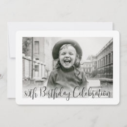 ANY Birthday 2 Photo Modern Trendy Script Party Invitation