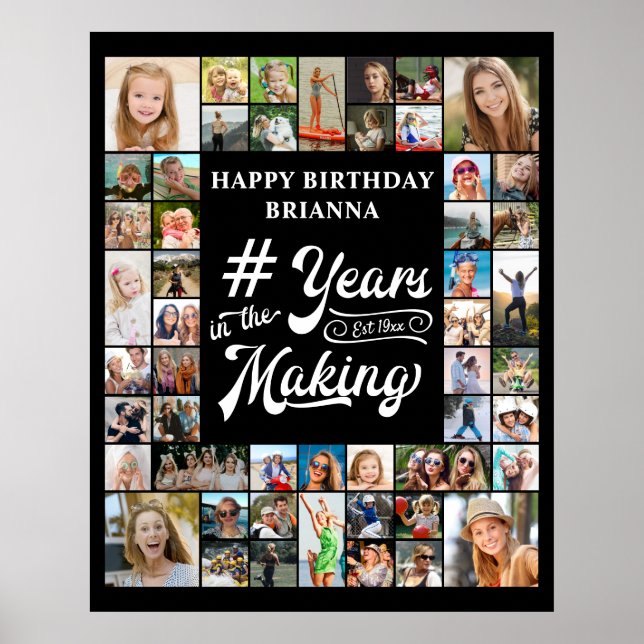 Any Birthday 51 Photo Collage Years in the Making Poster (Front)