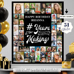 Any Birthday 51 Photo Collage Years in the Making Poster<br><div class="desc">Any Birthday 51 Photo Collage Years in the Making Photo Display Poster Print. Create a photo memory display poster sign to celebrate any age birthday utilising this easy-to-upload photo collage template with 51 square and rectangle pictures in a variety of sizes with the title # YEARS IN THE MAKING in...</div>