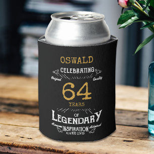 Any Birthday Black Gold Legendary Funny Can Cooler