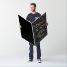 ANY Birthday Cheers Black and Gold Glitter Giant