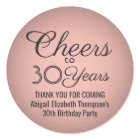 ANY Birthday Cheers Black and Rose Gold Faux Foil
