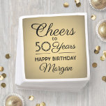 ANY Birthday Cheers Elegant Black & Faux Gold Foil Napkin<br><div class="desc">Add an elegant personalised touch to birthday party decorations with these stylish black and faux gold foil paper napkins. Design features modern script calligraphy editable "Cheers to 50 Years" on a simple and stylish metallic foil look background. This template is set up for a golden 50th birthday celebration, but is...</div>