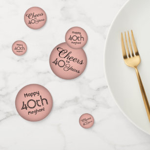 ANY Birthday Cheers Elegant Pink and Black Table Confetti