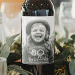 ANY Birthday Chic White Typography Photo Party Wine Label<br><div class="desc">Add an elegant personalised touch to birthday party decorations with stylish custom photo wine bottle labels. The pictures and wording on this template are simple to customise. (IMAGE PLACEMENT TIP: An easy way to position a photo exactly how you want is to crop it before uploading to the Zazzle website.)...</div>
