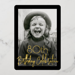 ANY Birthday Party 2 Photo Chic Black and Real