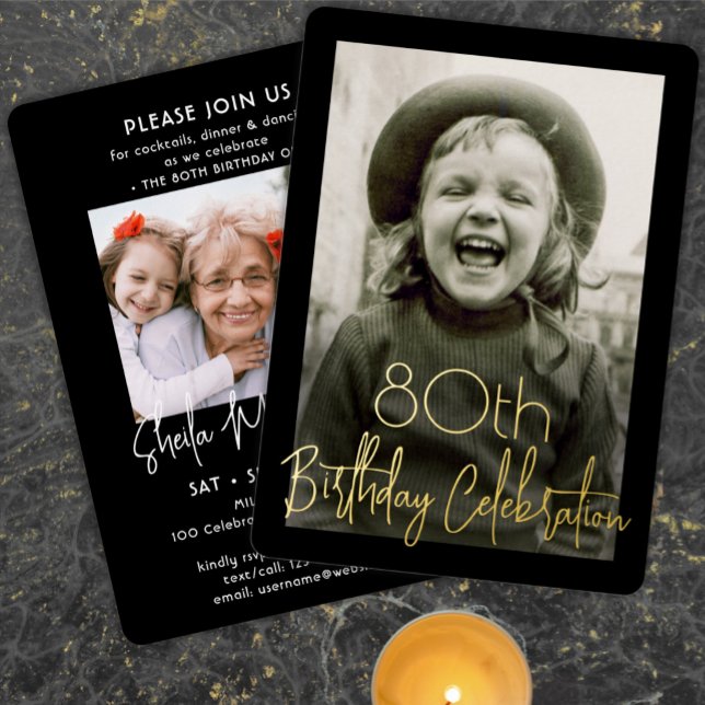 ANY Birthday Party 2 Photo Chic Black and Real (Creator Uploaded)