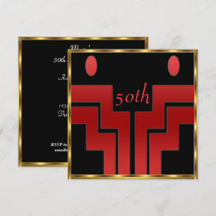 Any birthday Party Black  ed Invitation