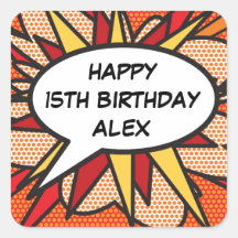 Any Birthday Speech Bubble Fun Retro Comic Book
