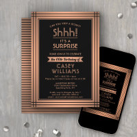 ANY Birthday Surprise Party Shhh! Copper and Black
