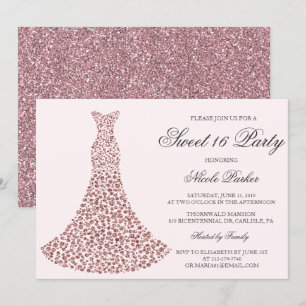 ANY COLOR - Diamond Gown Sweet 16 Invitation