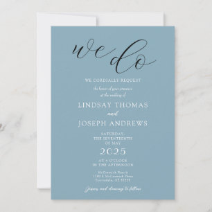 Any Color Elegant Modern Simple Wedding Invitation