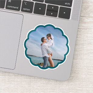 Any Color Frame Round Scallop Photo Kiss Cut Vinyl