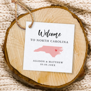 Any Color North Carolina Wedding Welcome Bag Favour Tags