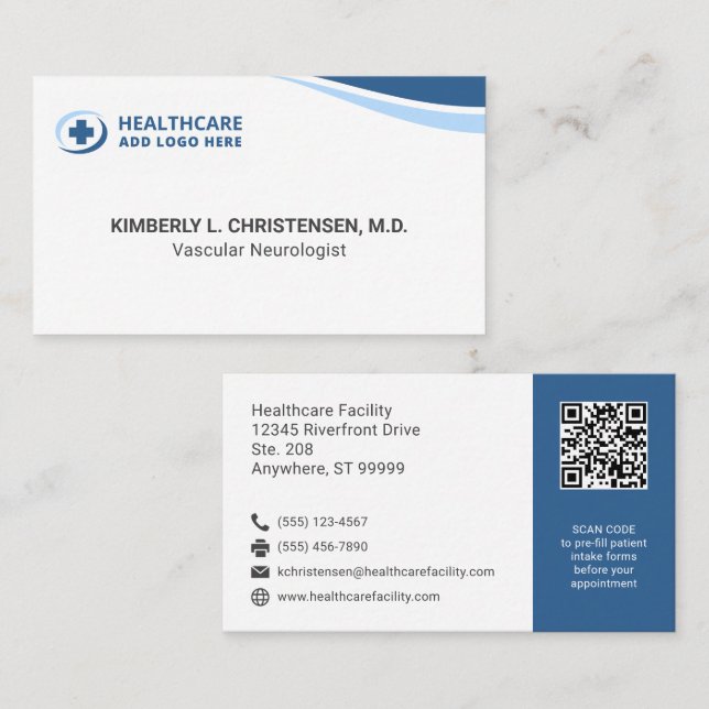 Any Color Professional Medical Business Card (Front/Back)