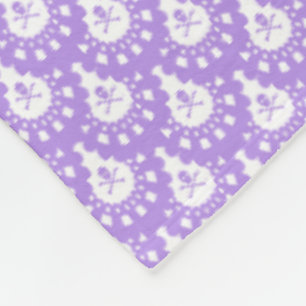 ANY COLOR! Skull and Crossbones Lace White Ground Fleece Blanket
