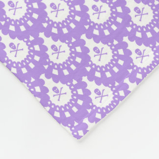 ANY COLOR! Skull and Crossbones Lace White Ground Fleece Blanket