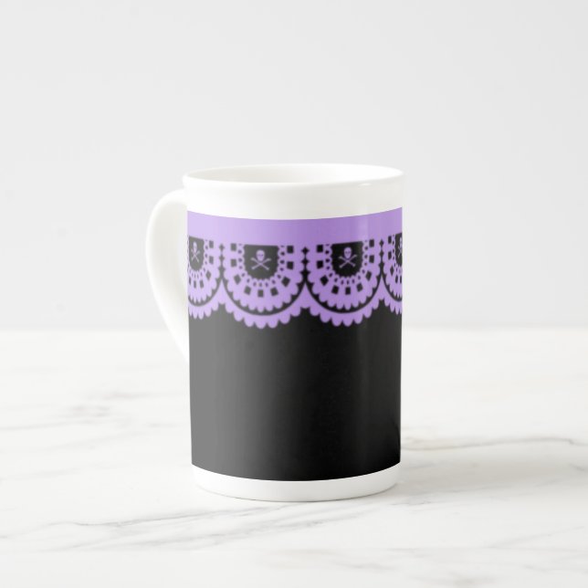 ANY COLOR! Skull Lace Tea Cup (Front Left)