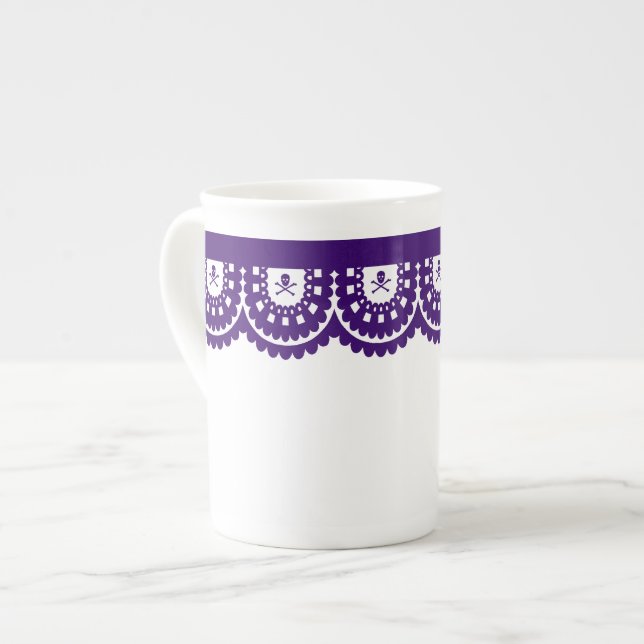 ANY COLOR! Skull Lace Tea Cup (Front Left)
