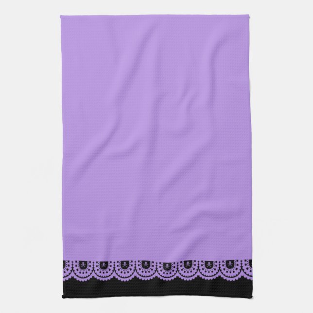 ANY COLOR! Skull Lace Tea Towel (Vertical)