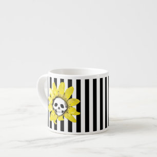 ANY COLOR! STRIPE Skull Sunflower Tiny Tea Cup