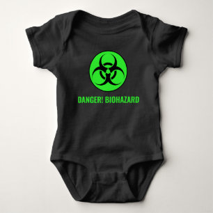 Any Color/Text Danger Toxic Green Biohazard Symbol Baby Bodysuit