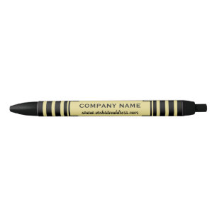 Any Color Vintage Striped Company/Event Black Ink Pen