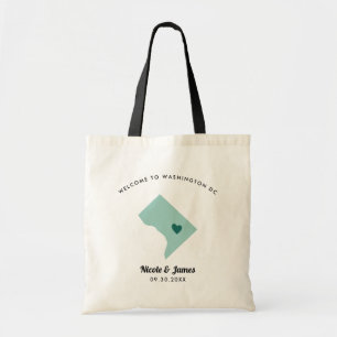 Any Color Washington DC Map Wedding Welcome Bag, Tote Bag