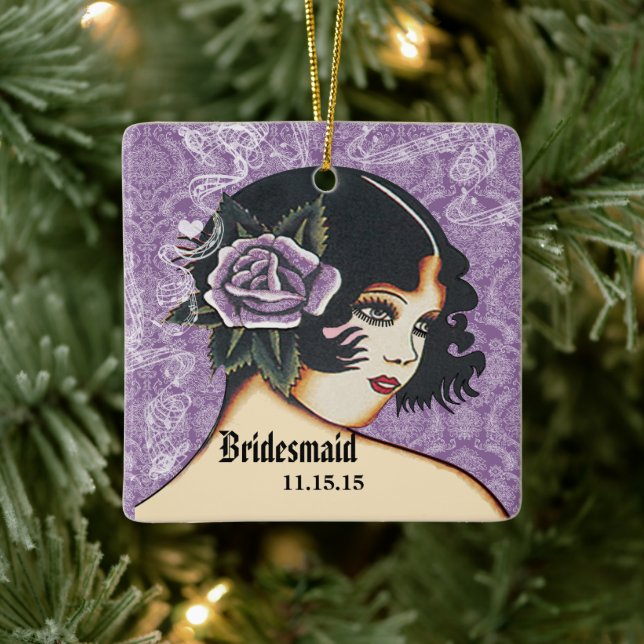 Any Color Wedding Bridesmaid Christmas Ornament (Tree)