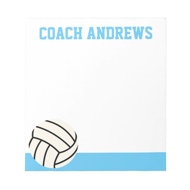 Any Colors Volleyball Personalized Notepad (Front)