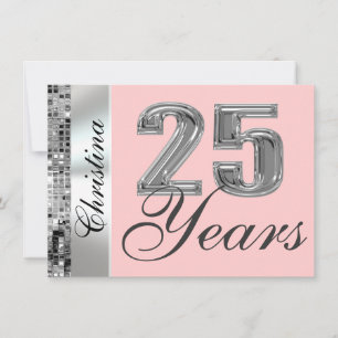 Any Colour & 25 Years Birthday Party Invitation