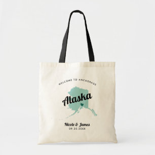Any Colour Alaska Map Wedding Welcome Bag, Tote Bag