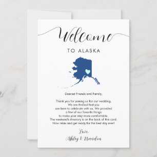 Any Colour Alaska Wedding Welcome Letter Itinerary
