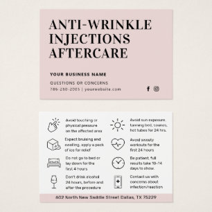 Any Colour Anti Wrinkle Injections Aftercare Card