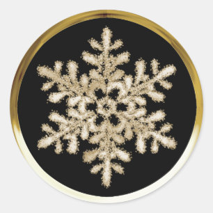 Any Colour Background Gold Crystal Snowflake Seal