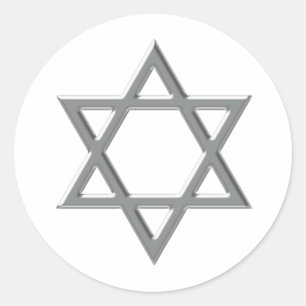 Any Colour Background Silver Star of David Sticker