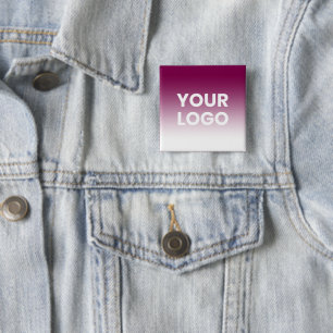 Any Colour Background   White Gradient & Your Logo 15 Cm Square Badge