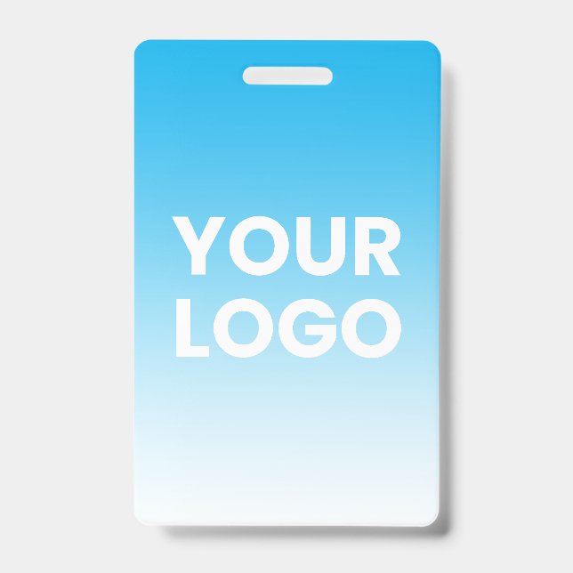 Any Colour Background | White Gradient & Your Logo ID Badge (Front)