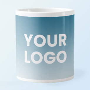 Any Colour Background   White Gradient & Your Logo Large Coffee Mug