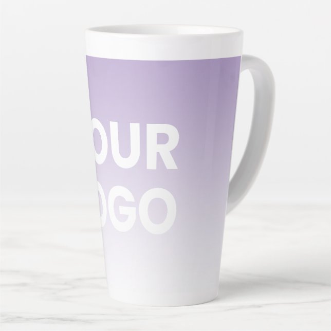Any Colour Background | White Gradient & Your Logo Latte Mug (Right Angle)