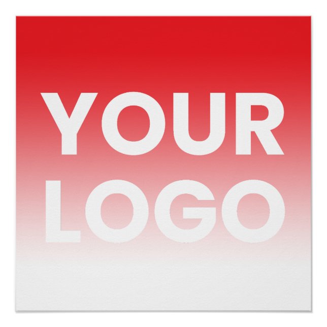 Any Colour Background | White Gradient & Your Logo Poster (Front)