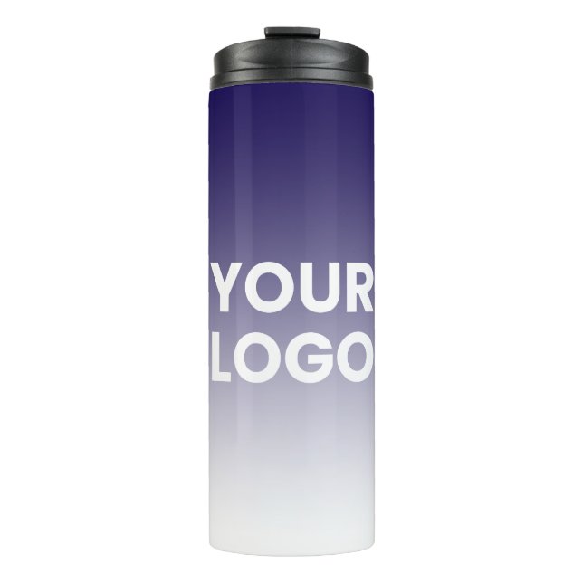 Any Colour Background | White Gradient & Your Logo Thermal Tumbler (Front)