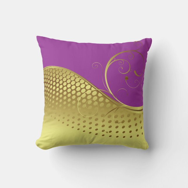 Any Colour Background with Gold Design Cushion (Front)